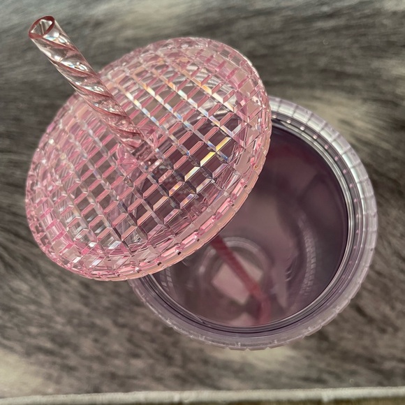 NWT - Starbucks 24oz Pink/Blue Ombre Cross-Checkered Textured Tumbler w/straw - Picture 6 of 6